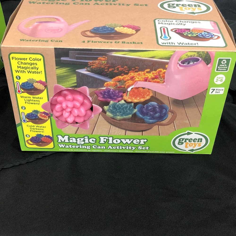 (Pink) Green Toys Magic Flower Watering Can Activity Set -